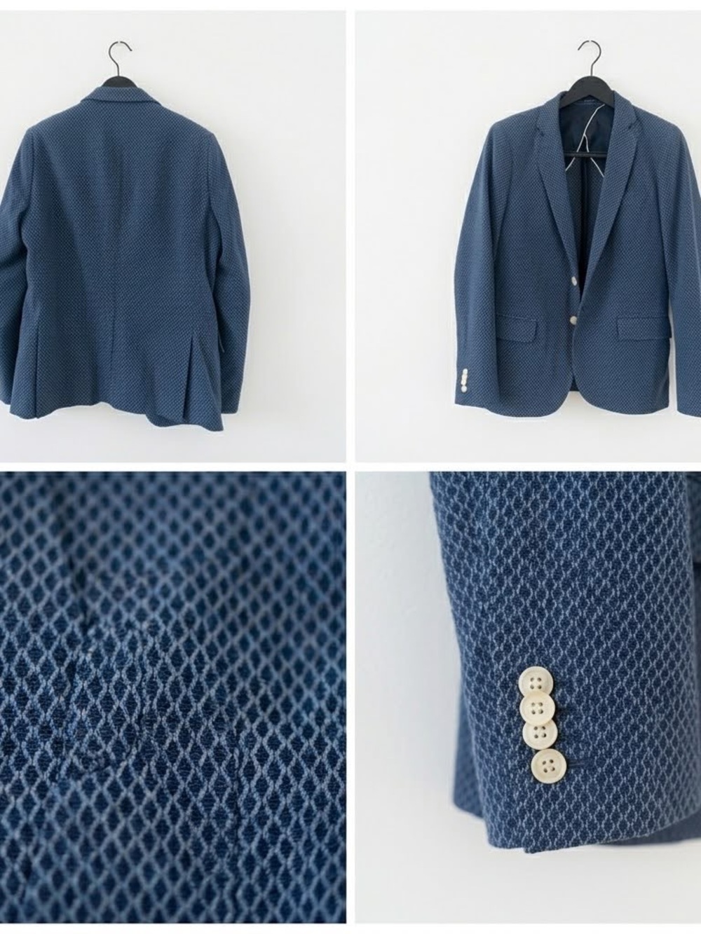 SCOTCH AND SODA Blue Cotton Blend Sport Coat Jacket Blazer size M